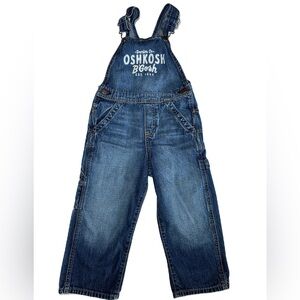 Oshkosh B’Gosh Bib Overalls Denim Size 4T Adjustable Straps Buttons at‎ Hip